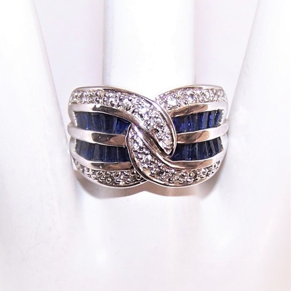 DBJ Dee Berkley Sterling Silver 1.25CT TW Blue Cubic Zirconia Ring - Sz 6.75 - Picture 3 of 8